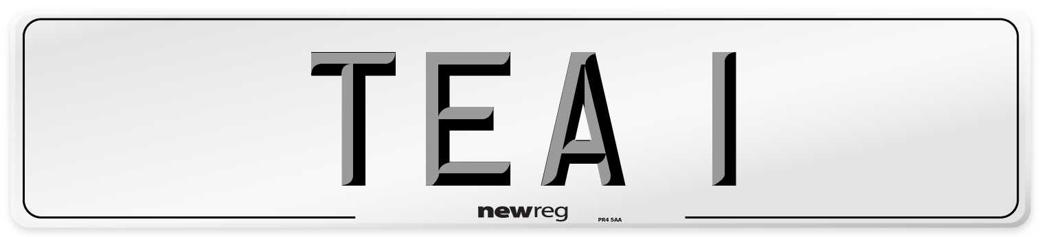 TEA 1 Number Plate from New Reg